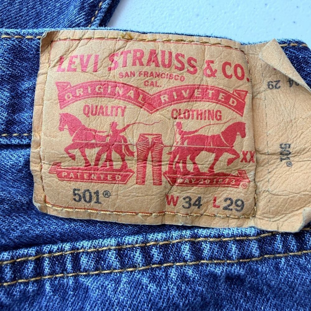 Levis 501 Jeans 34x29 Blue Excellent - Picture 11 of 11